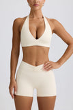 Ruched Mini Shorts in Vanilla