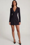 Structured Single Breasted Blazer Mini Dress in Black