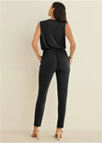 Wrap Tie Jumpsuit Jet Black