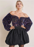 Sequin Off The Shoulder Top Multi