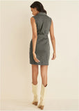 Colored Twill Utility Dress Olive