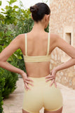 Soft Active Seam Detail Sports Bra in Lemon