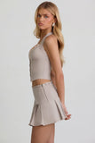 Halterneck Corset Top in Ecru