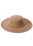 Chain Detail Fedora Light Brown