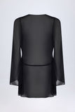 Cowl Neck Mini Dress in Black