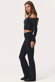 Soft Active V Waist Flared Leggings in Black