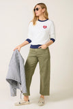 Crew Neck Patch Sweatshirt