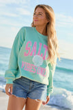 Salty Vibes Only Mint Graphic Sweatshirt