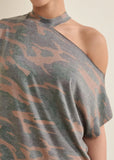 Camo Lounge Top Green Multi