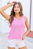 Marleigh Pink V Neck Sweater Tank