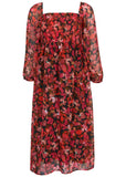 Smocked Midi Dress Autumn Petals