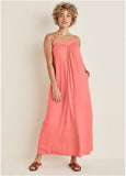 V Neck Maxi Dress Coral