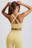 Super Sculpt Seamless Crossback Sports Bra in Butter