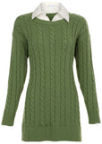 Twofer Sweater Dress Bronze Green