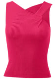 Twist Detail Sweater Tank Dark Pink