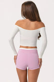 Soft Jersey Off Shoulder Top in Coconut