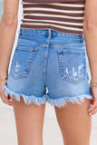 Noelle Medium Wash Distressed Denim Shorts