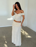DENALI MAXI SKIRT CREAM DOT