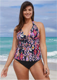Sicily Halter Tankini Top Desert Ikat Black