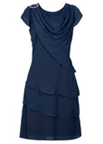 Sleeveless Chiffon Mini Dark Blue
