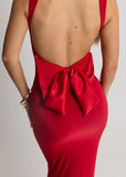 Devoted Love Bow Maxi Dress Red