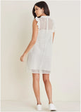 Diamond Lace Ruffle Dress Cloud Dancer
