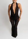 New Rules Lace Jumpsuit Black
