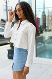 Run Around Town Ivory Deconstructed Denim Jacket