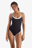 Drift One Piece Black White Layered Solids