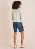 Rose Button Cardigan Off White