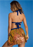 Glitz Cover Up Wrap Skirt Sea Green Multi