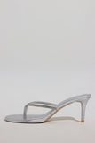 Heeled Sandal in Silver