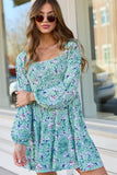 Gloria Green Floral Dress