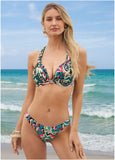 Goddess Push Up Bikini Top Fuzzy Paisley