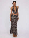 PEARL MAXI SKIRT MULTI LEOPARD