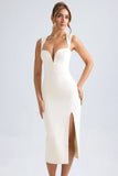 Sweetheart Neck Midaxi Dress in Ivory
