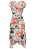 Wrap Midi Dress Red Multi