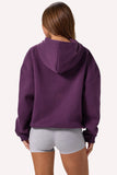 Embroidered Oversized Hoodie in Plum