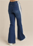 Side Stripe Flare Leg Jeans Denim Multi