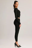 Modal Mid Rise Cropped Leggings in Black