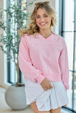 Baseline Pink Piped Lounge Crewneck Sweatshirt