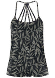 Back Detail Printed Tank White Black