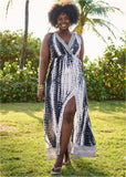 Maxi Cover Up Dress Blue Tie Dye