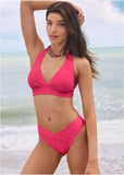 Anguilla Halter Bikini Top Raspberry
