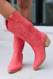 Olivia Cutout Coral Cowboy Boots