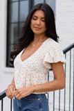 Miriam Floral Smocked V Neck Top
