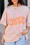 Cowgirl Taupe Oversized Graphic Tee
