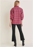 Plaid Shacket Red Multi