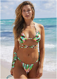 Ribbed Convertible Swim Top Dynamic Geo Small