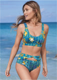 Twist Back Bikini Top Island Rain